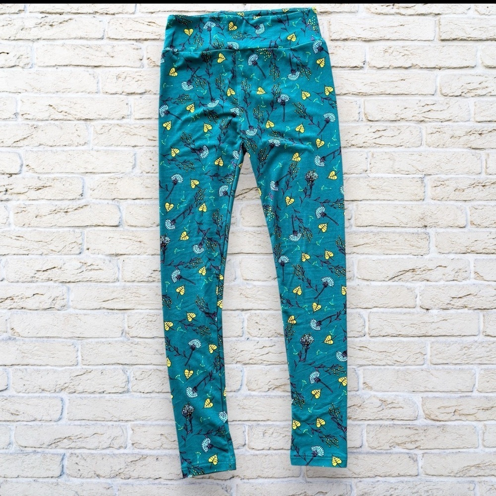 2for$15 3for$20 NEW LuLaRoe One Size Leggings - green pink black & yellow design